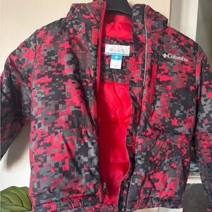 Columbia Kids' Digital Camo Red and Black Puffer Jacket